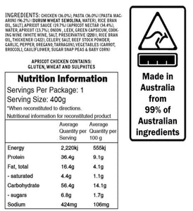 Campers Pantry Apricot Chicken Meal nutritional information and ingredients