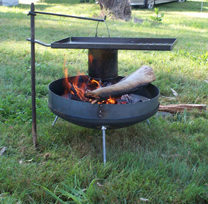 Cookstand used with Fire Dish for cooking at campsite