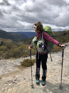 Young female hiker wearing Sea to Summit Nylon Overland Gaiters whilst hiking