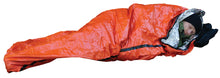 Load image into Gallery viewer, SOL Emergency Bivvy used like a sleeping bag with person inside