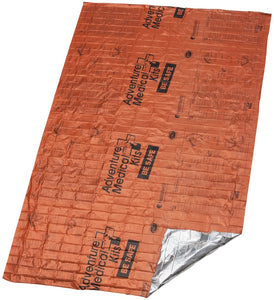 SOL Emergency Survival Blanket laid flat with reflective material shown