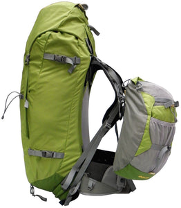 Side view of Aarn Hiking Pack with front pockets