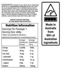Load image into Gallery viewer, Campers Pantry Apricot Chicken Meal nutritional information and ingredients