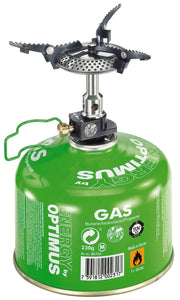 Crux Lite stove attached to gas canister