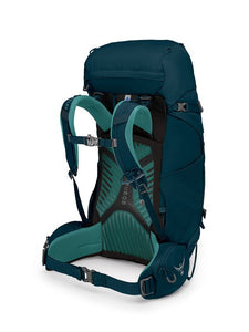 Osprey Kyte 46 backpack highlighting shoulder straps and waist belt