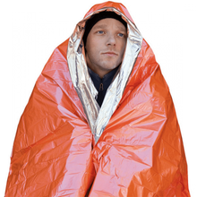 Load image into Gallery viewer, SOL Emergency Blanket wrapped around one person