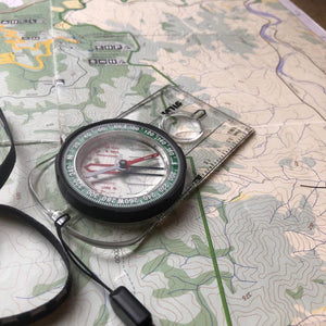 Silva Ranger compass in use on a map